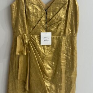 SANDRO PARIS GOLD LAME DRESS